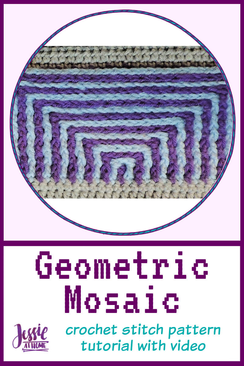 Geometry Mosaic Crochet – free stitch pattern tutorial with video