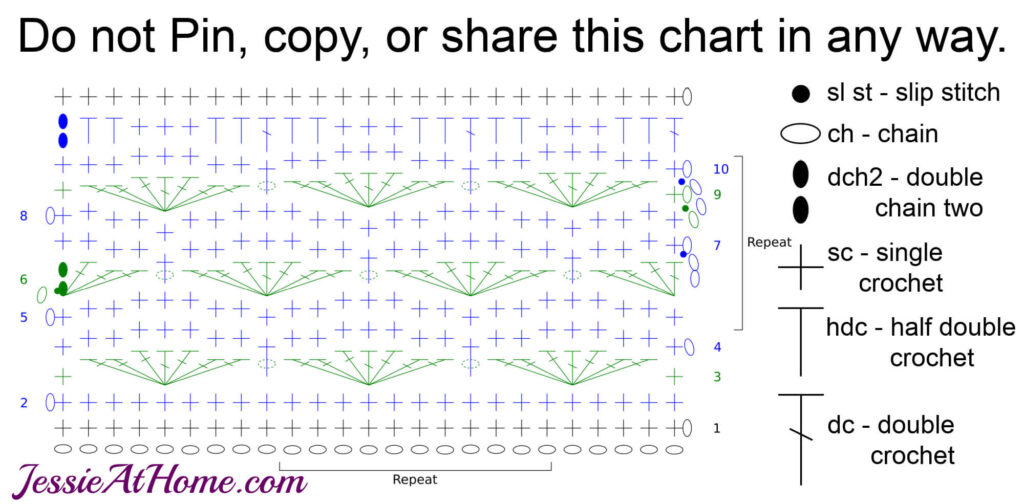 Lined Shells Crochet Chart - Jessie At Home