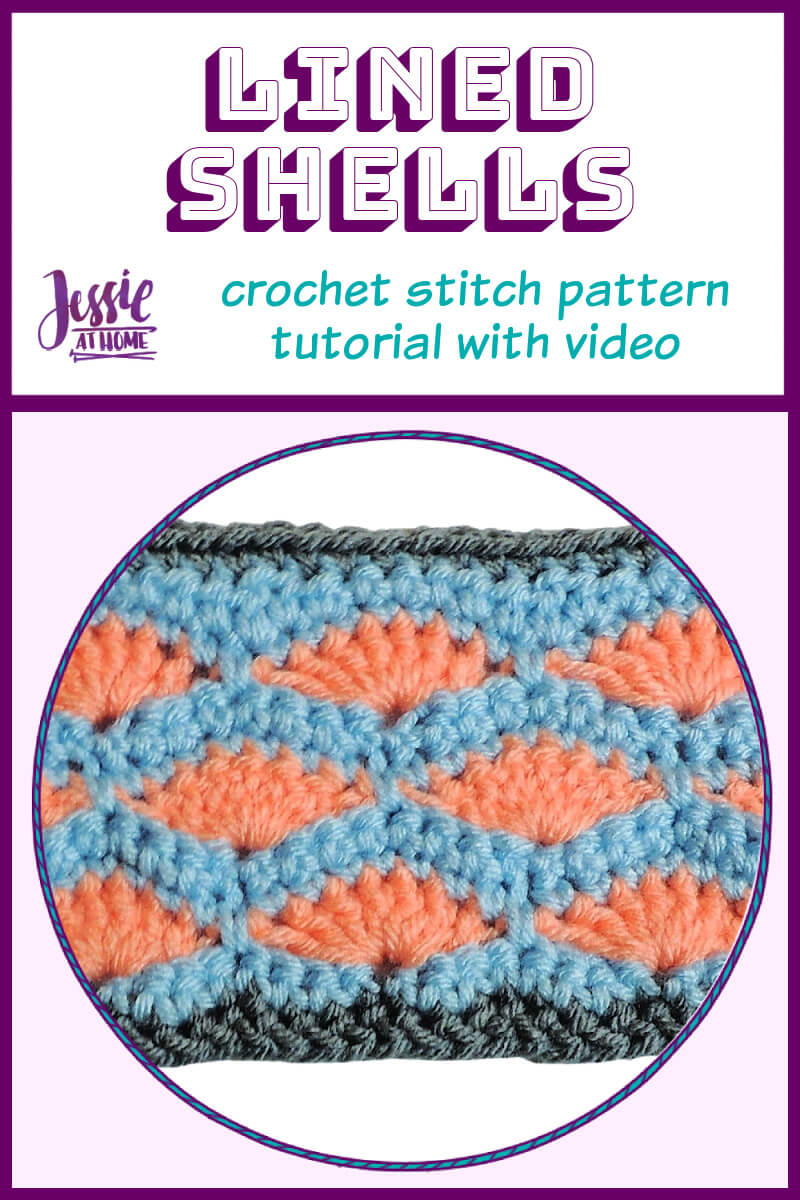 Lined Shells – free crochet stitch pattern tutorial with video