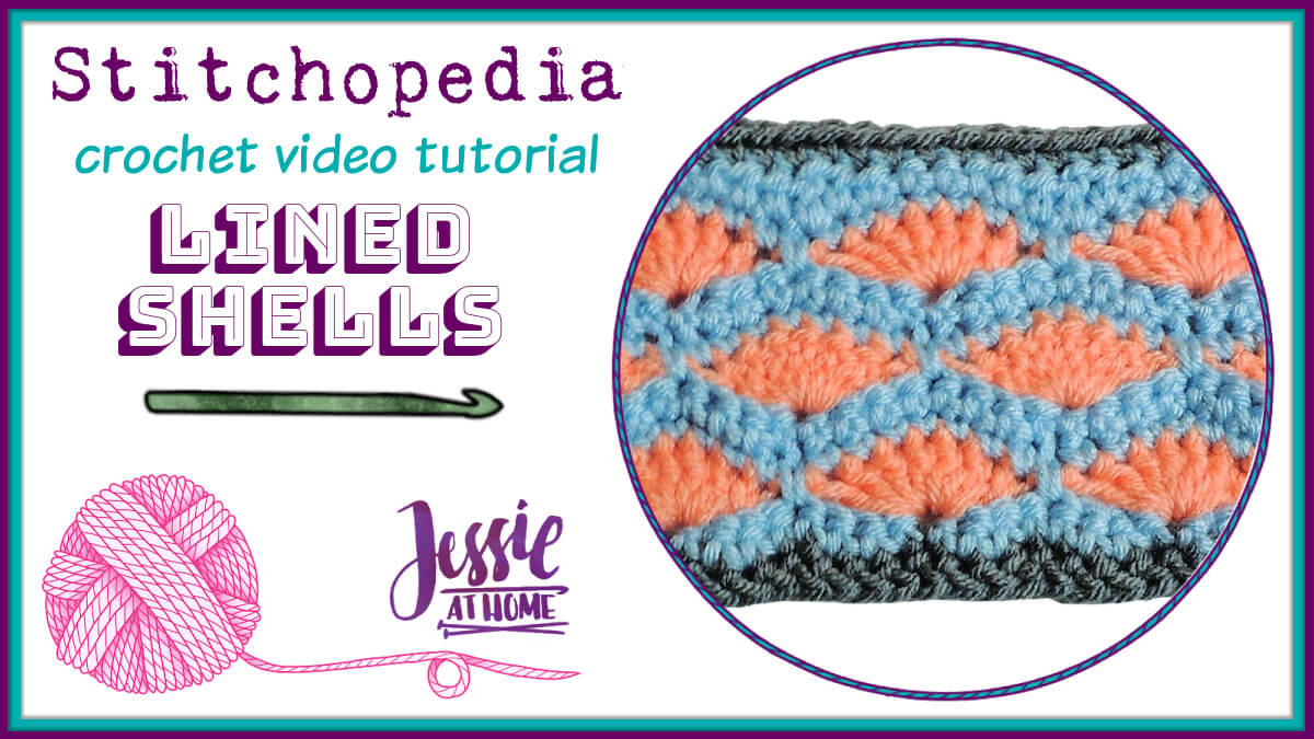 Lined Shells – free crochet stitch pattern tutorial with video