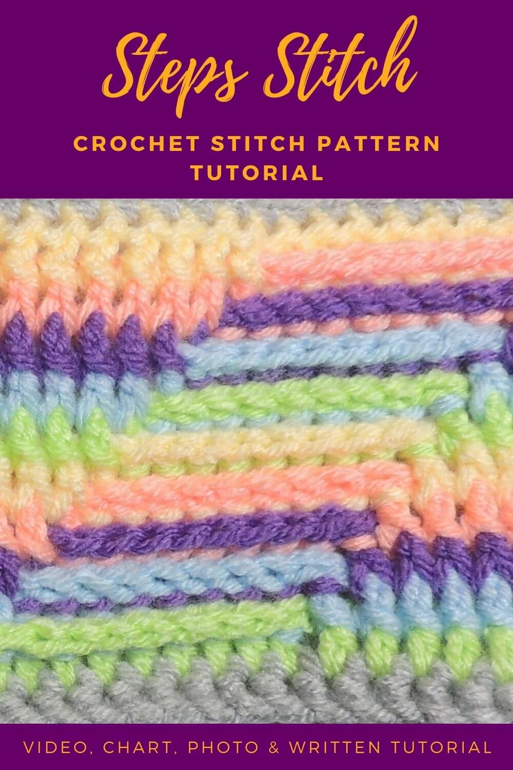 Step Up Your Crochet - Steps Stitch free tutorial