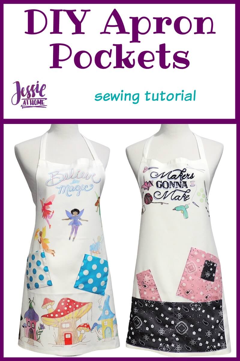 DIY Apron Pockets sewing tutorial by Jessie At Home - Pin 1