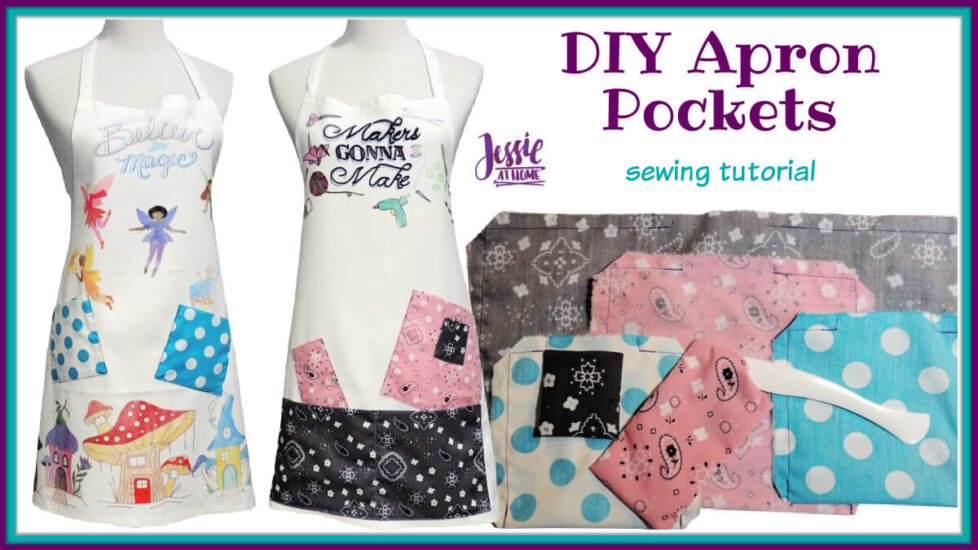 DIY Apron Pockets sewing tutorial by Jessie At Home - Social