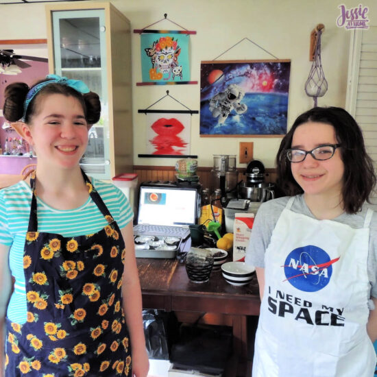 Kyla and Vada with Aprons