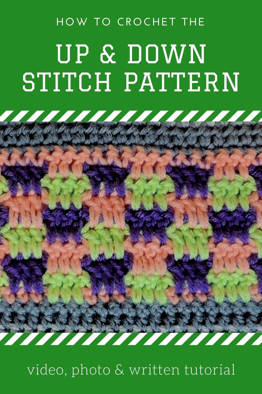 Up & Down Stitch – free crochet stitch pattern tutorial with video
