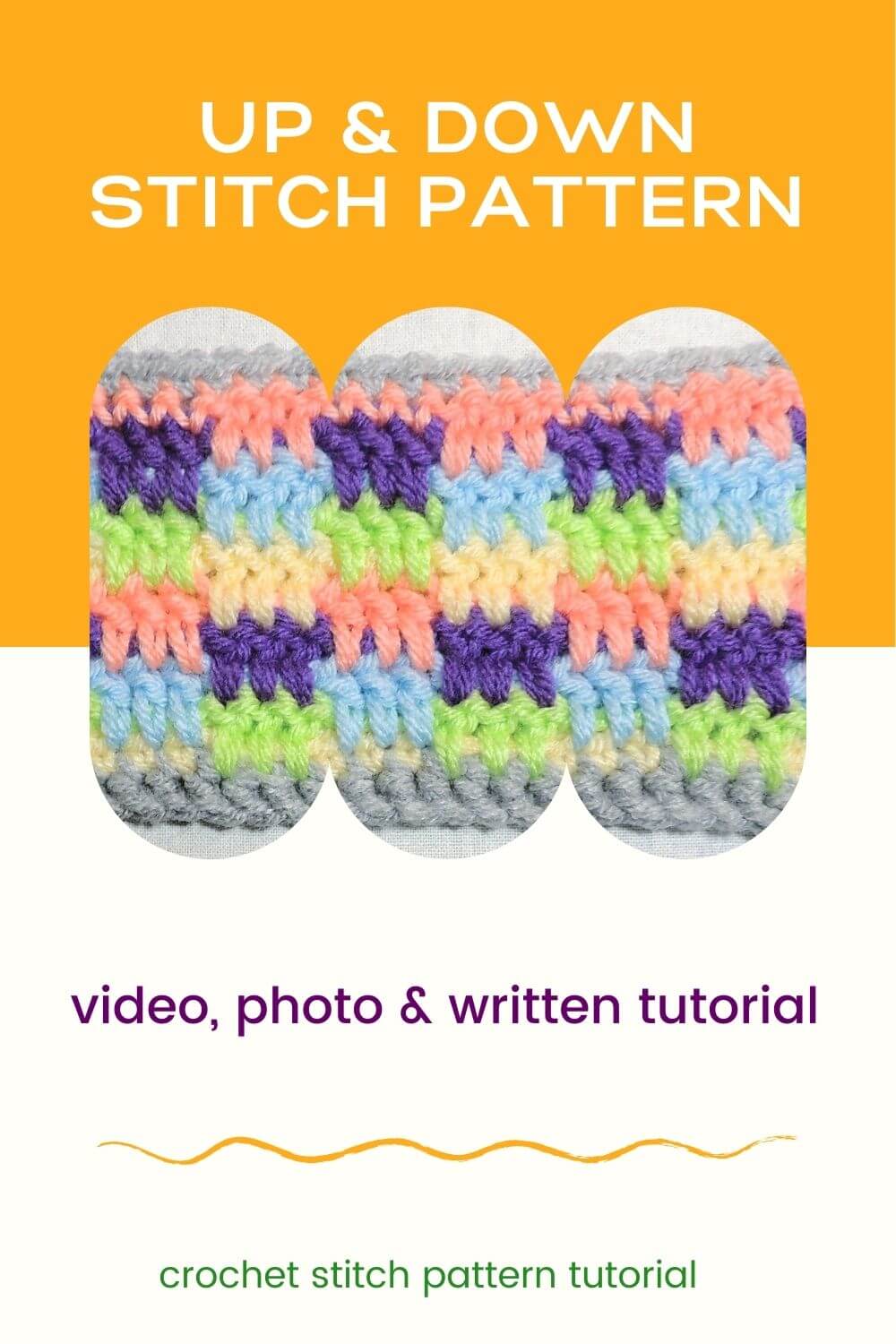 Up & Down Stitch – free crochet stitch pattern tutorial with video