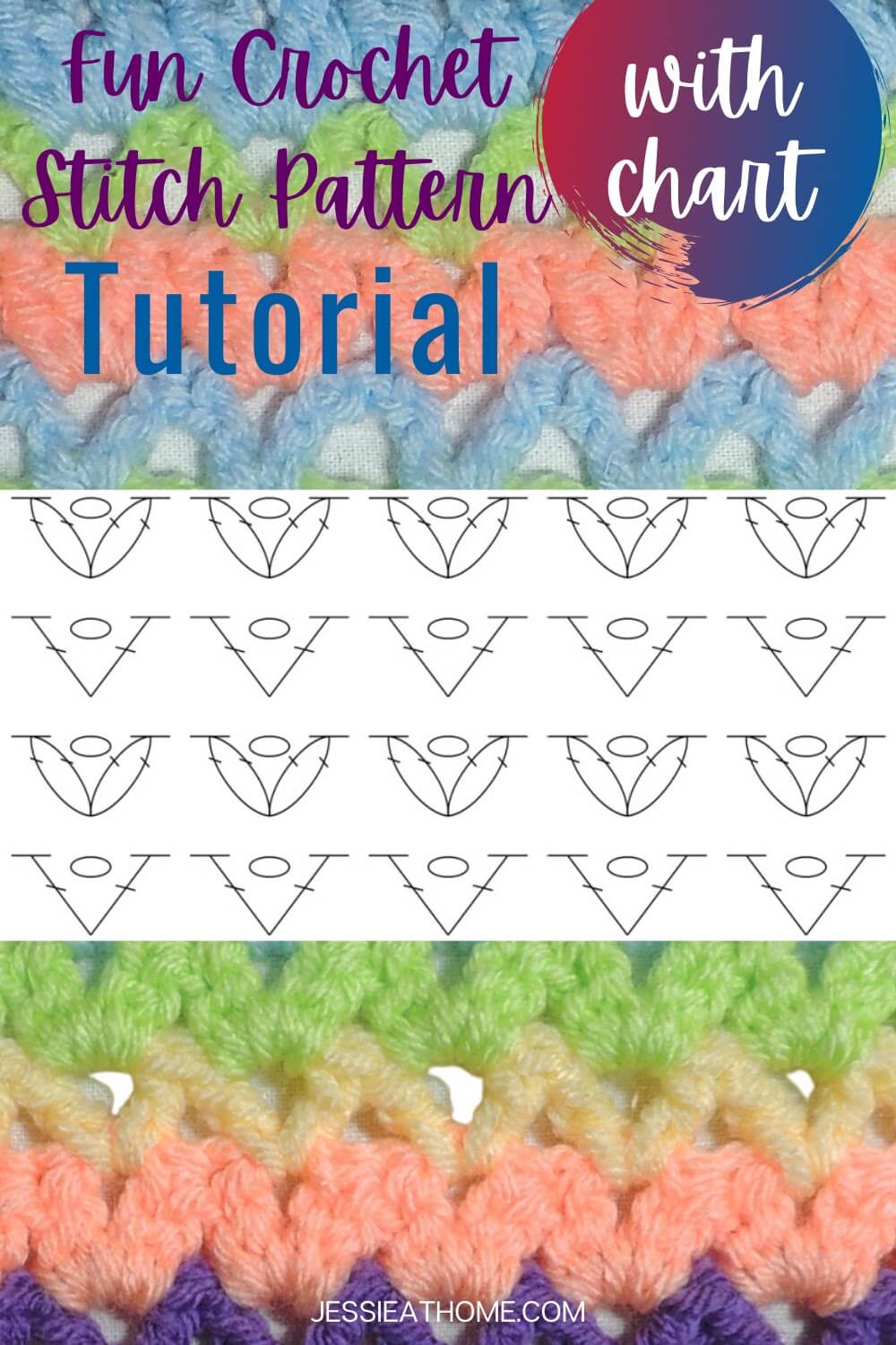 Learn To Crochet – Alternating V Stitch With Helpful Video, Photos, and Chart