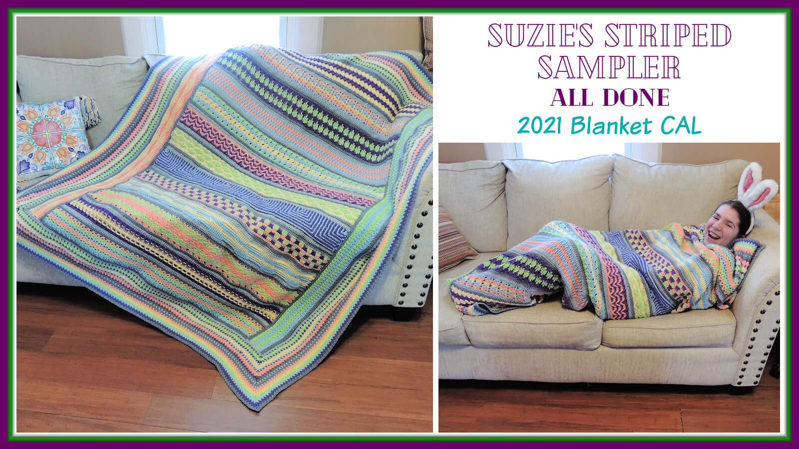 Crochet Sampler Blanket – Suzie’s Striped Sampler Afghan in the Wild
