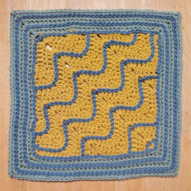 Square Tidal Pattern High Tide Square: Beautiful Waves Crochet Block - Jessie At Home