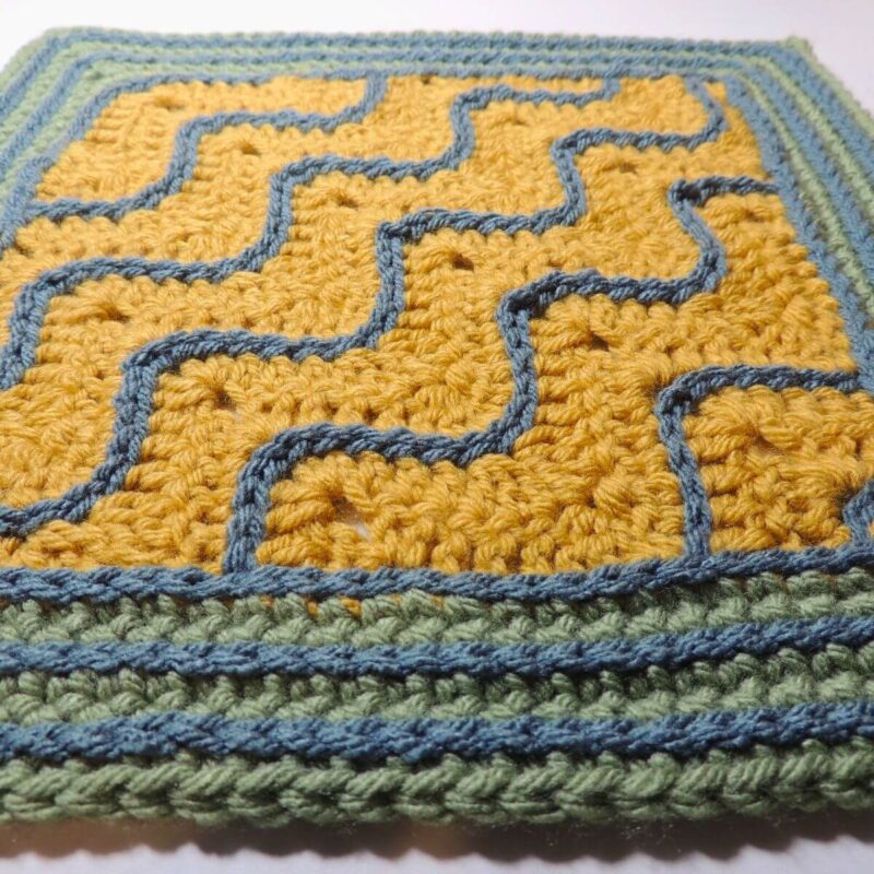 Square Tidal Pattern High Tide Square: Beautiful Waves Crochet Block - Jessie At Home