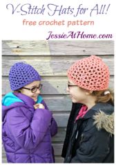 V-Stitch Hats free crochet pattern by Jessie At Home V-Stitch Hats free crochet pattern by Jessie At Home