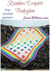 Rainbow Droplets Babyghan free crochet pattern by Jessie At Home Rainbow Droplets Babyghan free crochet pattern by Jessie At Home