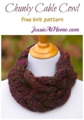 Cunky Cable Cowl free knit pattern by Jessie At Home Cunky Cable Cowl free knit pattern by Jessie At Home