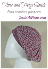 Vines and Twigs Slouch Hat free crochet pattern by Jessie At Home Vines and Twigs Slouch Hat free crochet pattern by Jessie At Home