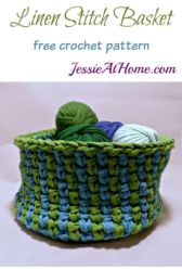 Linen Stitch Basket free crochet pattern by Jessie At Home Linen Stitch Basket free crochet pattern by Jessie At Home