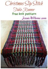 Christmas Slip Stitch Table Runner free knit pattern by Jessie At Home Christmas Slip Stitch Table Runner free knit pattern by Jessie At Home