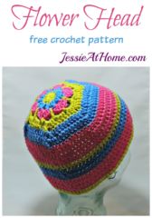 Flower Head Hat - free crochet pattern by Jessie At Home Flower Head Hat - free crochet pattern by Jessie At Home