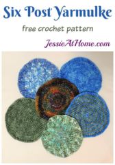 Six Post Yarmulke - free crochet pattern by Jessie At Home Six Post Yarmulke - free crochet pattern by Jessie At Home