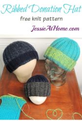 Ribbed Donation Hat free knit pattern by Jessie At Home Ribbed Donation Hat free knit pattern by Jessie At Home