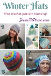 Winter Hats free crochet pattern round up from Jessie At Home Winter Hats free crochet pattern round up from Jessie At Home