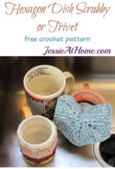 Hexagon Dish Scrubby or Trivet free crochet pattern by Jessie At Home Hexagon Dish Scrubby or Trivet free crochet pattern by Jessie At Home
