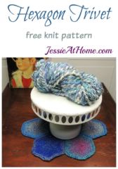 Hexagon Trivet free knit pattern by Jessie At Home Hexagon Trivet free knit pattern by Jessie At Home