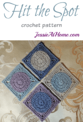 Crochet Circle to Square Hit The Spot Coasters crochet pattern by Jessie At Home Crochet Circle to Square Hit The Spot Coasters crochet pattern by Jessie At Home