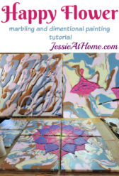 Happy Flower - Dimensional Paint and Paint Marbling Tutorial by Jessie At Home Happy Flower - Dimensional Paint and Paint Marbling Tutorial by Jessie At Home