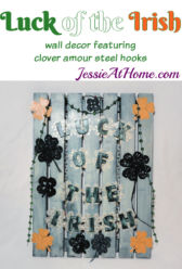 Luck of the Irish wall decor featuring Clover steel hooks by Jessie At Home Luck of the Irish wall decor featuring Clover steel hooks by Jessie At Home